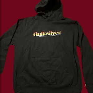 Quiksilver Black Hoodie with Multicolor Logo